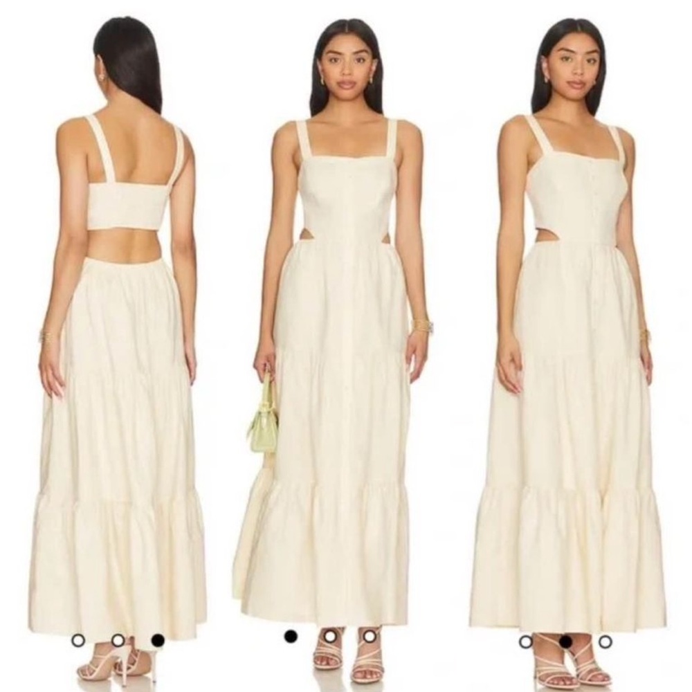 New Paige soft butter yellow tiered dress